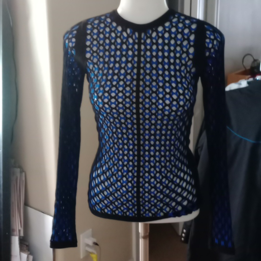 Rag and Bone Blue and Black Wes Top MSRP $450